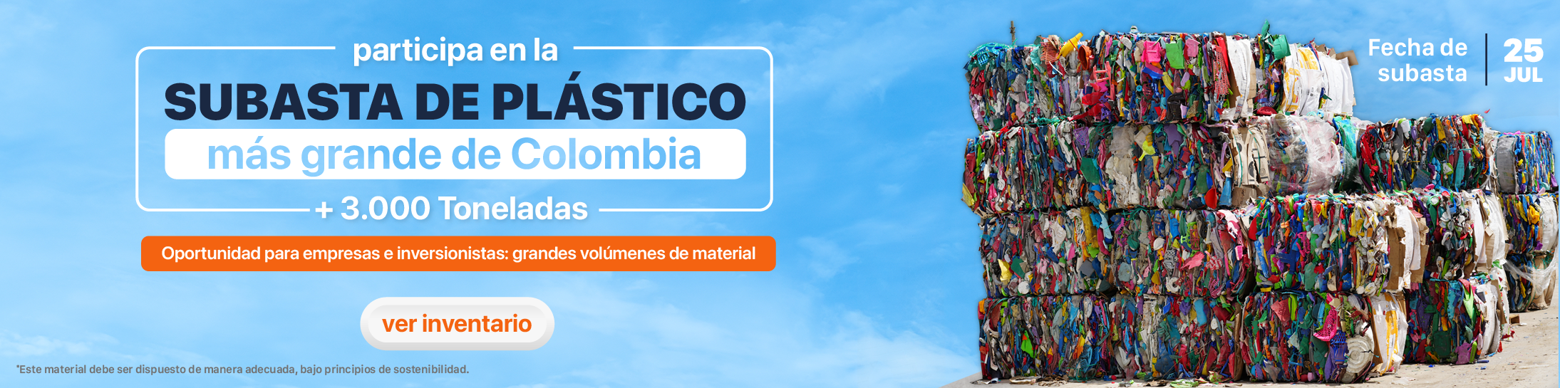 subasta de plástico 