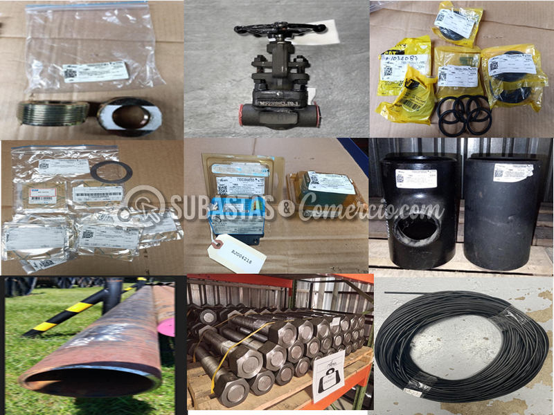 Válvulas, repuestos, tubería, accesorios eléctricos y de tubería aprox